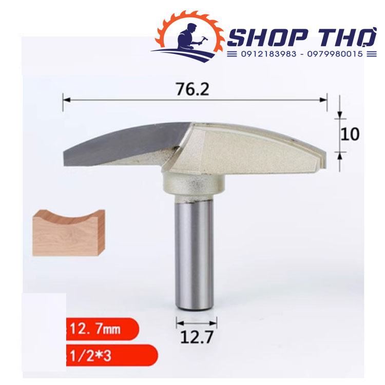 Mũi Phay Đánh Hình Cầu Lõm Tideway Cốt 12.7mm
