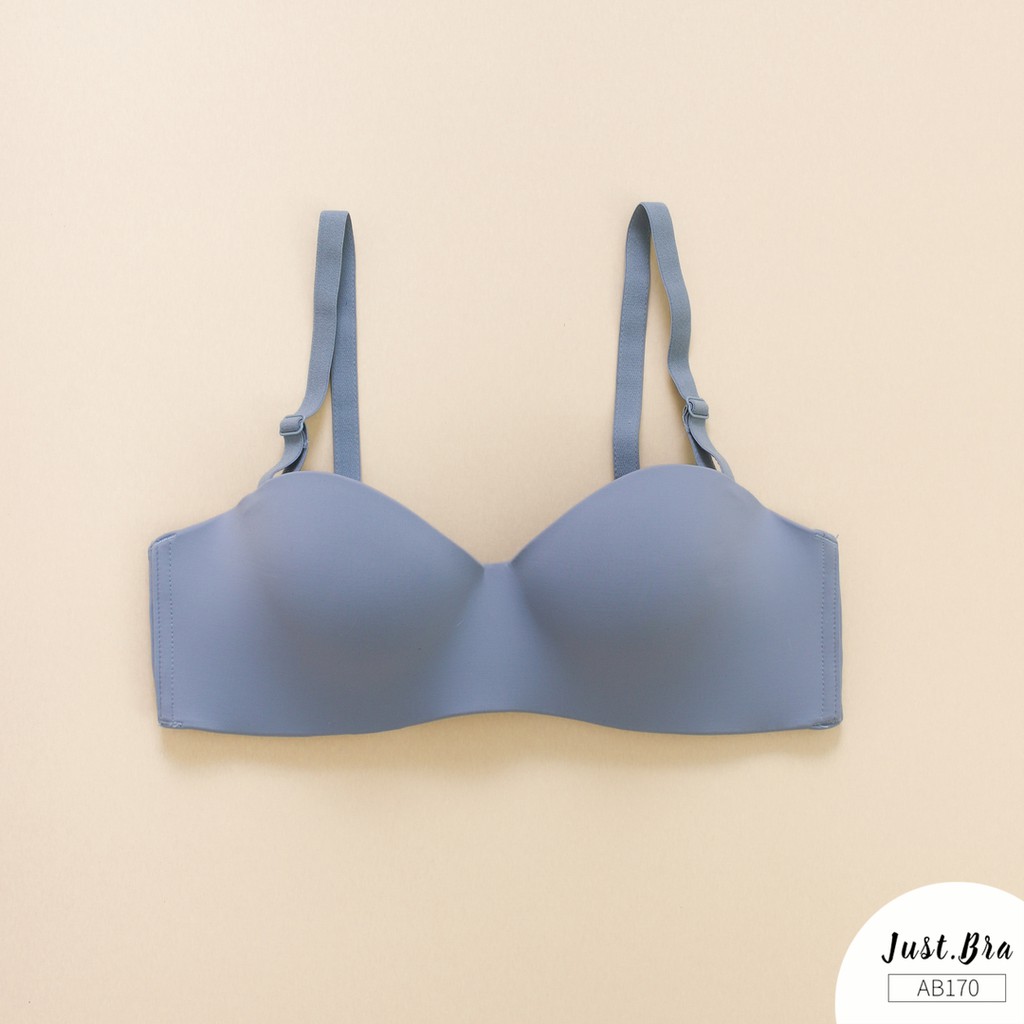 Áo ngực không gọng trơn cup ngang Just Bra mút mỏng có đường gân nổi chống tuột AB170