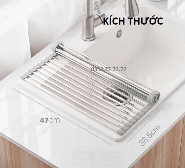 Giá inox 304 để chậu bồn rửa bát - rổ gác bồn rửa chén đa năng
