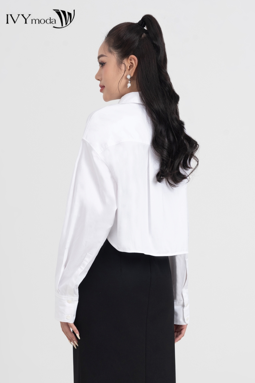 Áo sơ mi croptop IVY moda MS 17B9490