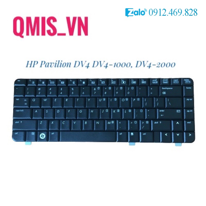 Bàn phím laptop hp pavilion dv4 dv4-1000, dv4-2000 – dv4 - đen