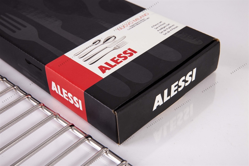 Bộ 4 món dao muỗng nĩa alessi nuovo milano - inox 18/10
