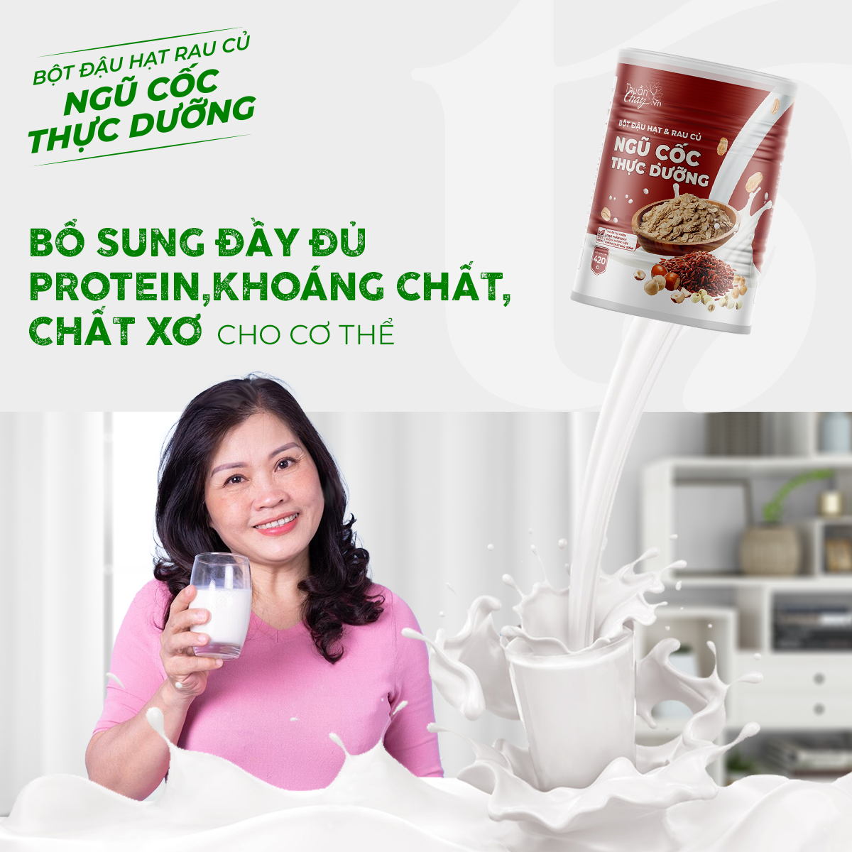 Bột đậu hạt & rau củ NGŨ CỐC  THỰC DƯỠNG 420g