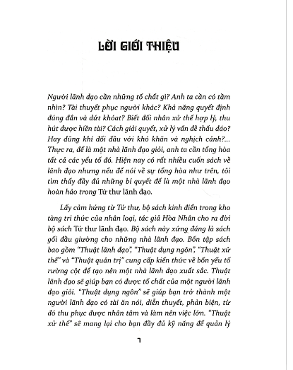 Tứ Thư Lãnh Đạo - Thuật Lãnh Đạo
