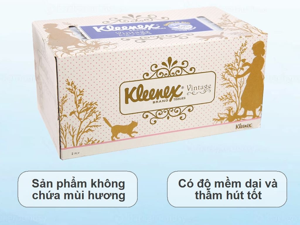 Giấy lụa hộp KLEENEX VINTAGE (150 tờ/hộp) 2 lớp