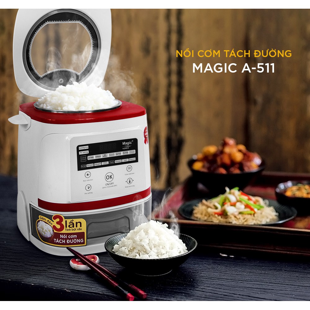 Nồi Cơm Tách Đường Hàng Thanh Lý Magic Korea A510/A511(Dành Cho Người Giảm Cân Bị Tiểu Đường)