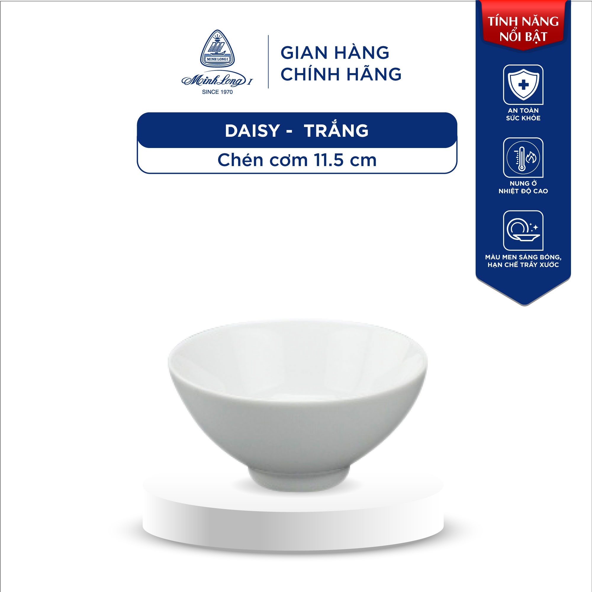 Tô, Chén, Dĩa Sứ Cao Cấp Minh Long - Daisy - Trắng