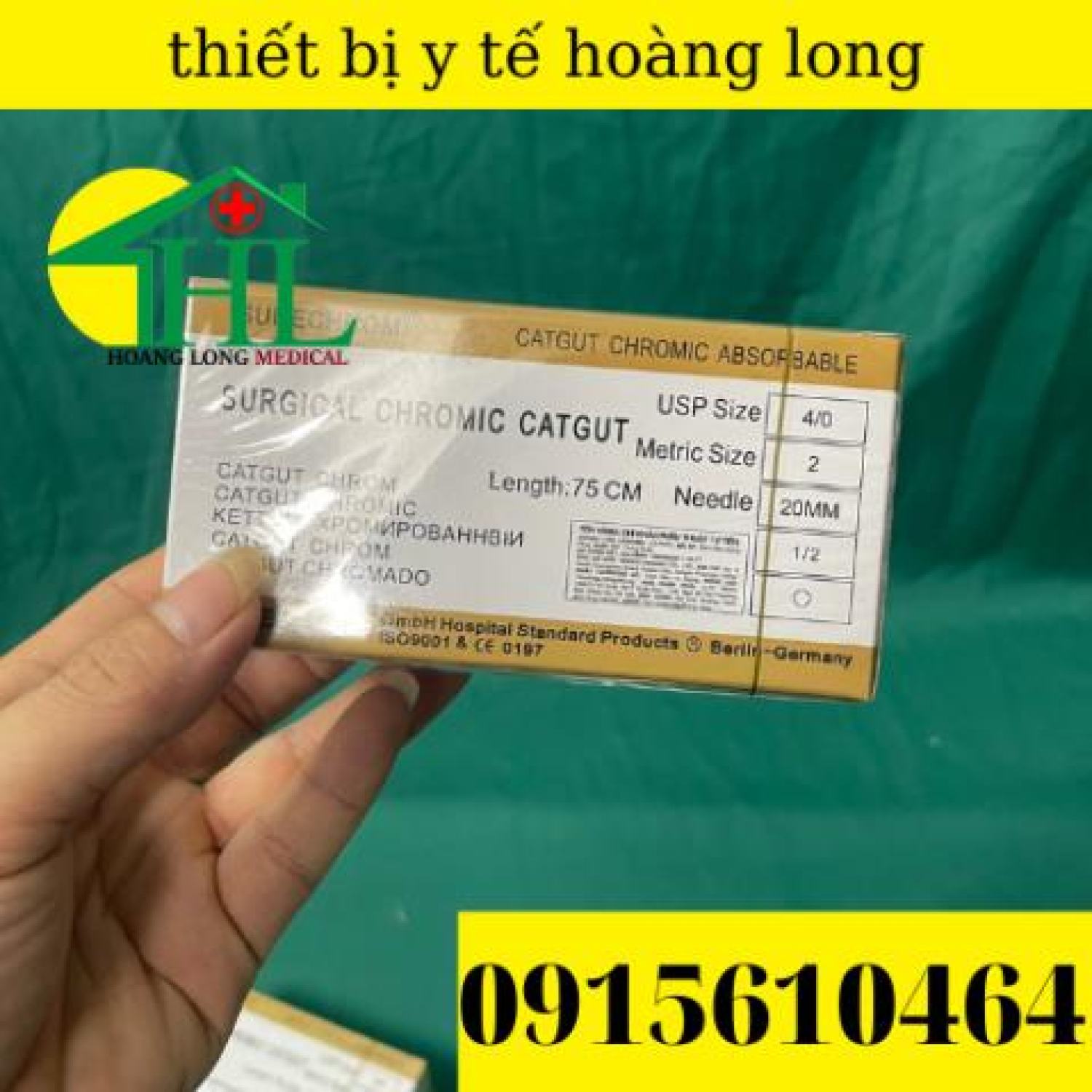 Chỉ catgut size từ số 1 đến số 6 hộp 12 sợi