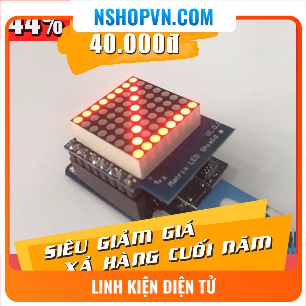 ESP8266 NodeMCU Lua D1 Mini Matrix Shield bảng led 8 hàng và 8 cột phù hợp với các board D1 Mini D1 Mini Pro và D1 Mini Lite