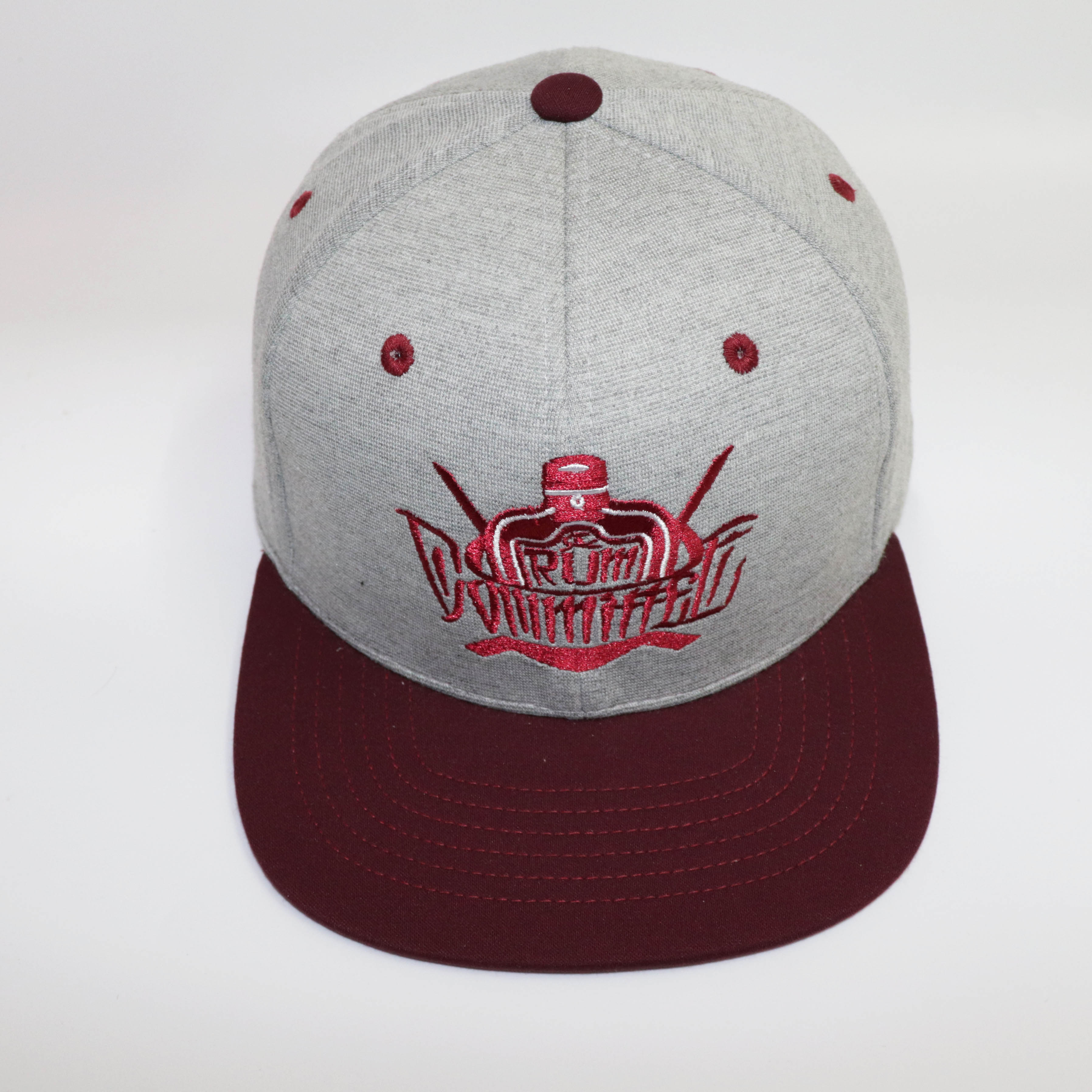 Nón Snapback NHS Xám  Kết Đỏ Đô BT001.