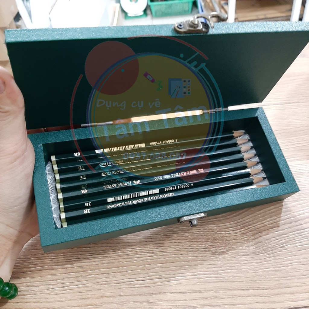 Bộ bút chì phác thảo Faber Castell 9000 kèm hộp đựng -Dụng cụ vẽ Tâm Tâm