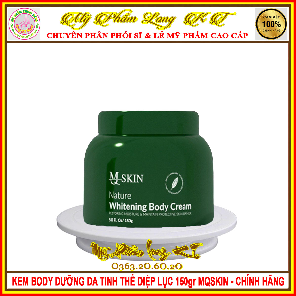 [MQSKIN] KEM BODY TINH THỂ DIỆP LỤC MQ SKIN 150GR - MỸ PHẨM MQSKIN