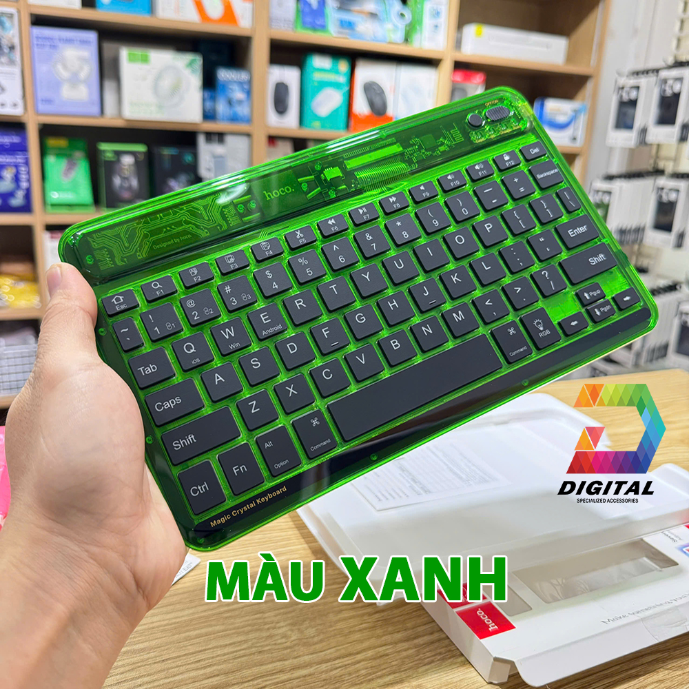 Bàn Phím Bluetooth Mini Trong Suốt Hoco S55 Cho Smartphone, iPad, Máy Tính Cao Cấp