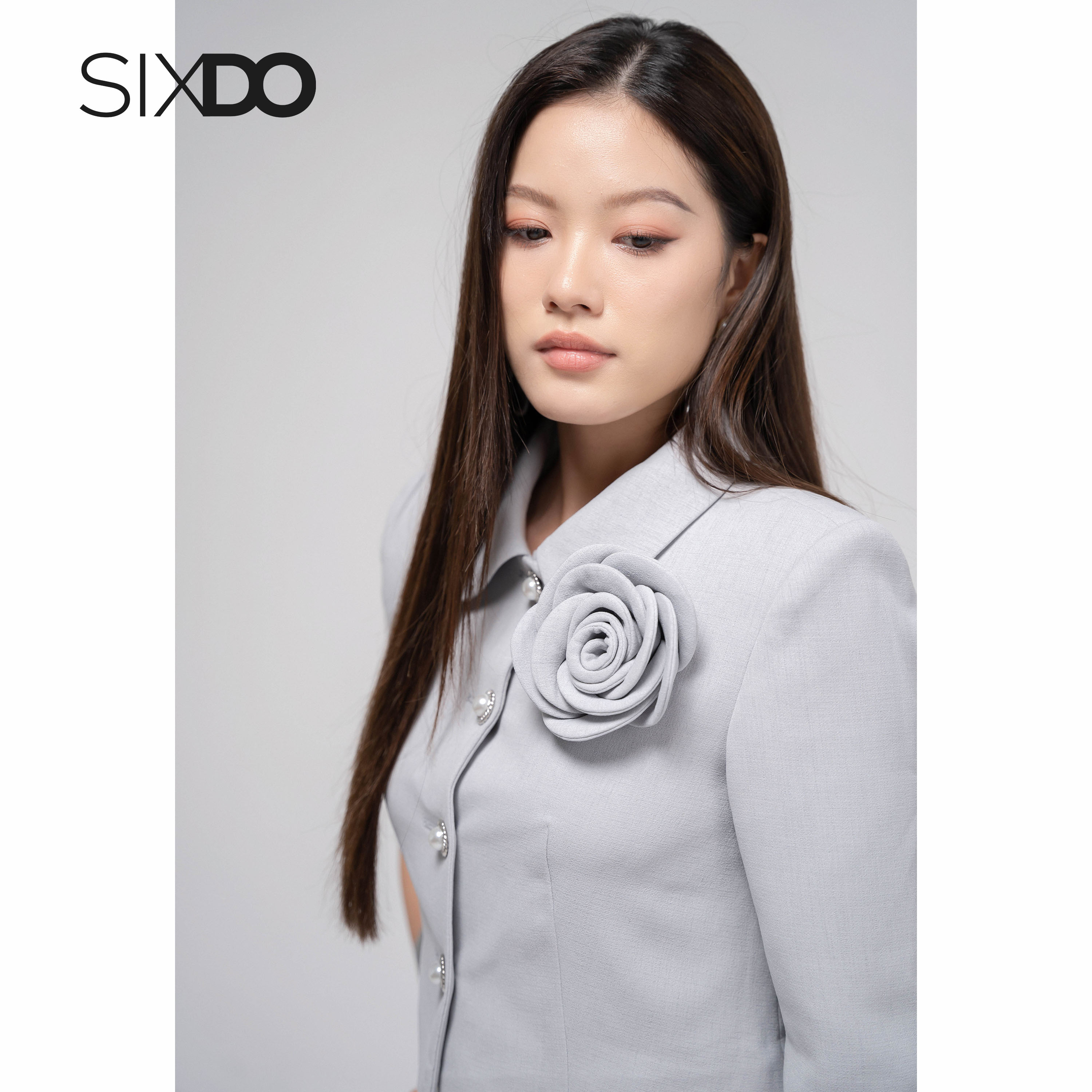 Áo Vest nữ xám dáng lửng thời trang SIXDO (Light Grey Woven Vest)