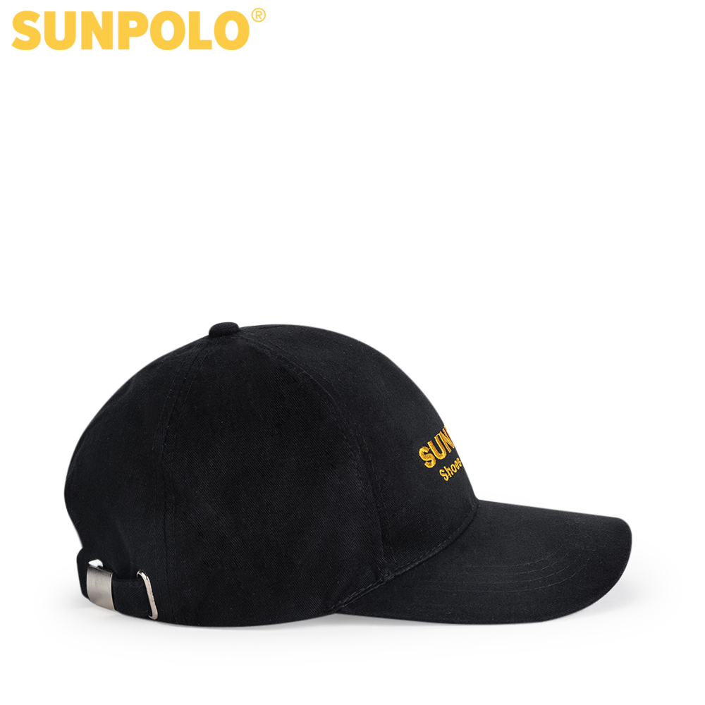 [Quà tặng không bán] Nón lưỡi trai unisex kaki nhung SUNPOLO (Đen)