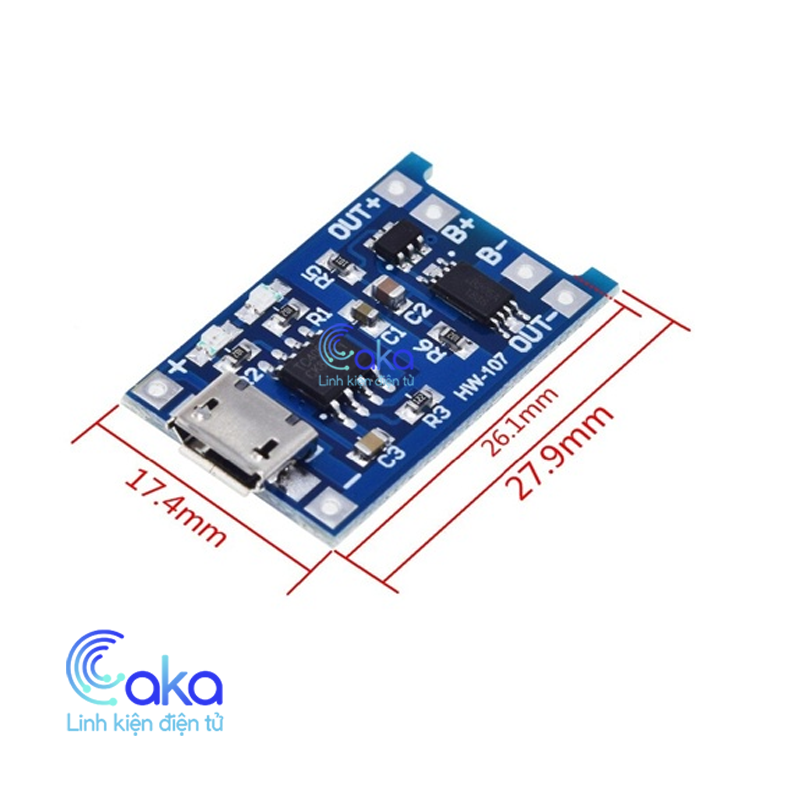 Mạch Sạc Pin Lithium - Li-ion - 18650 TP4056 cổng MicroUSB