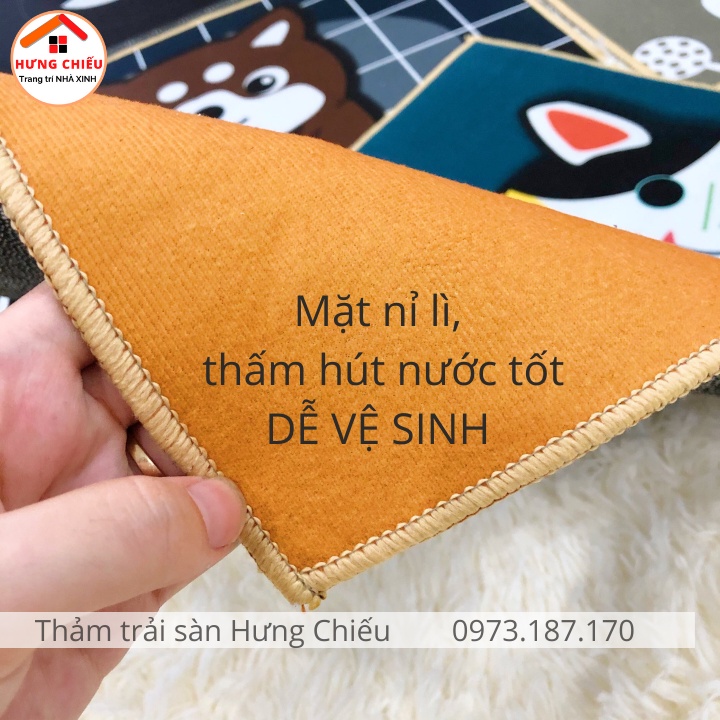 Thảm bếp bộ 2 tấm thảm lau chùi chân bali nỉ lì thấm hút nước giá rẻ có đế chống trơn trượt Kim Huệ