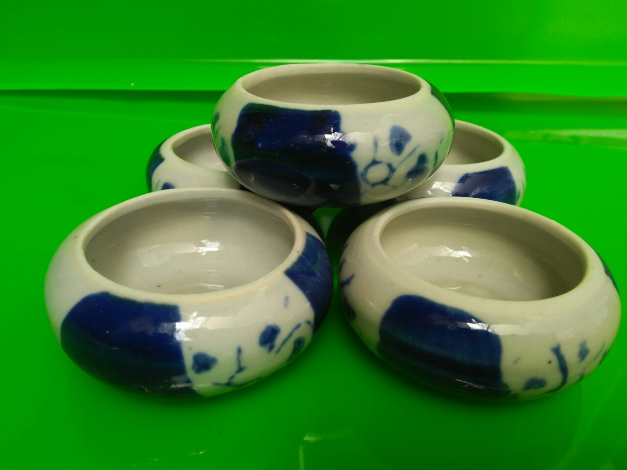 Combo 5 Cóng sứ đựng sâu cho chim men đẹp cao cấp