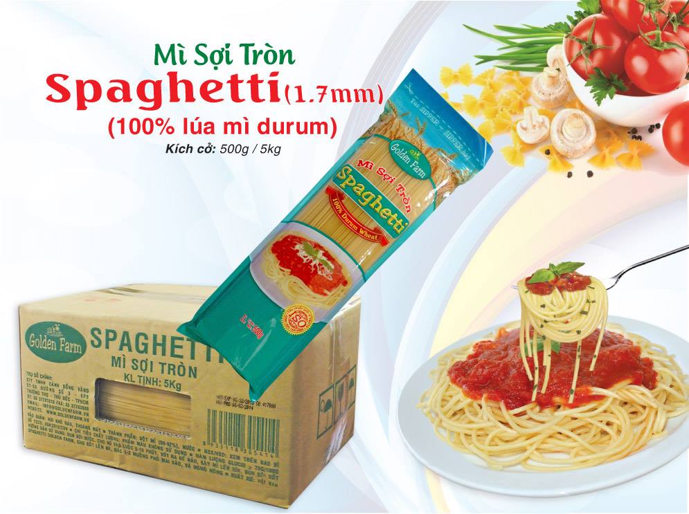 Mì sợi tròn Spaghetti Golden Farm 5kg