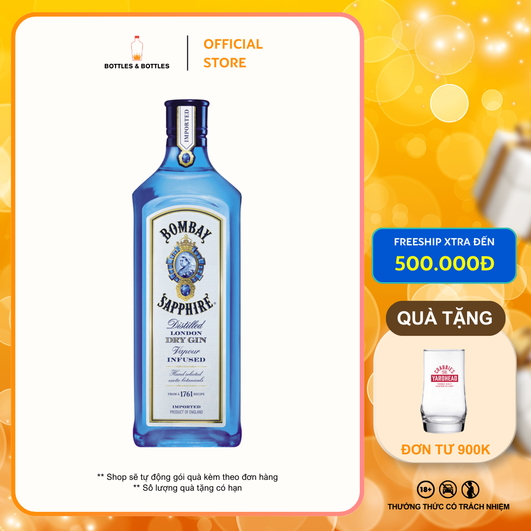[CHÍNH HÃNG] Rượu London Dry Gin Bombay Sapphire - 700ML - 47%