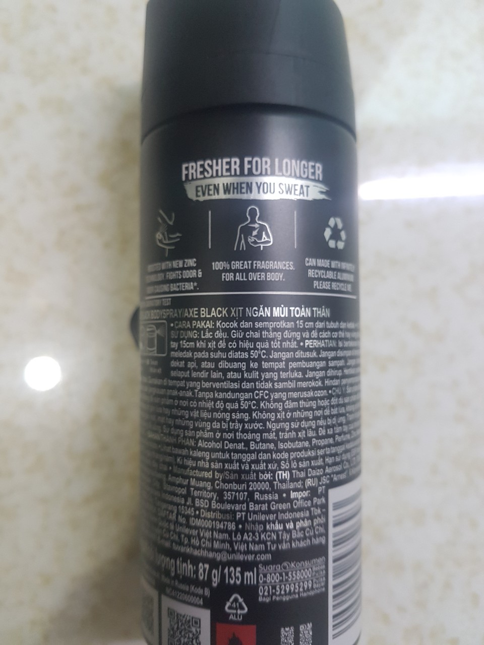 Xịt khử mùi toàn thân AXE Black 135ml