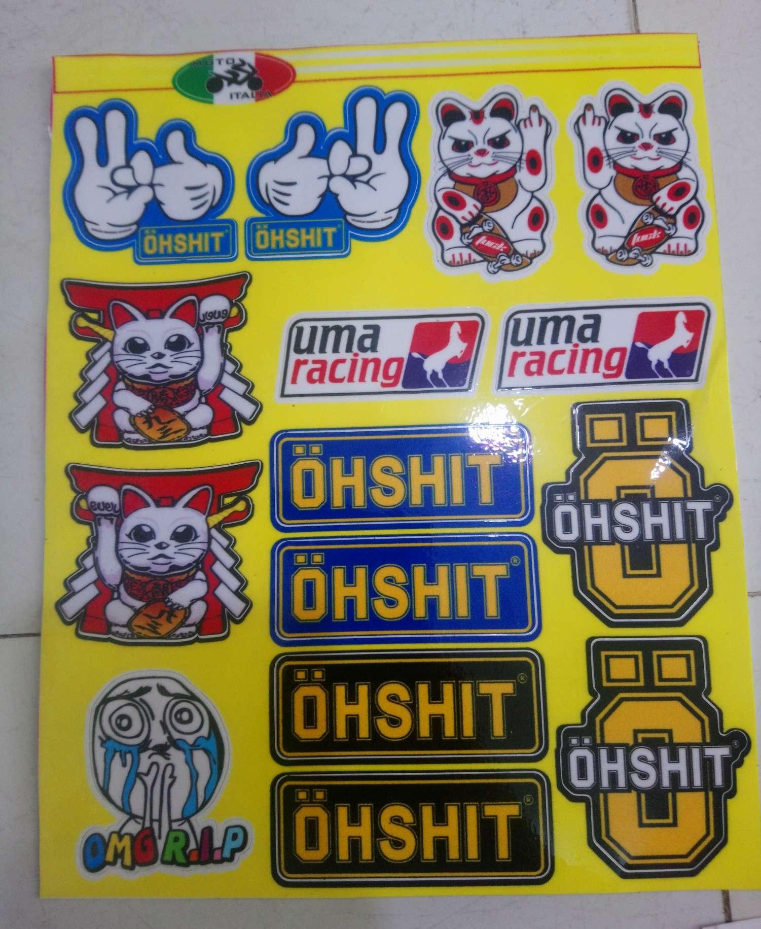 Tem tấm logo dán xe máy trọn bộ 18x25cm