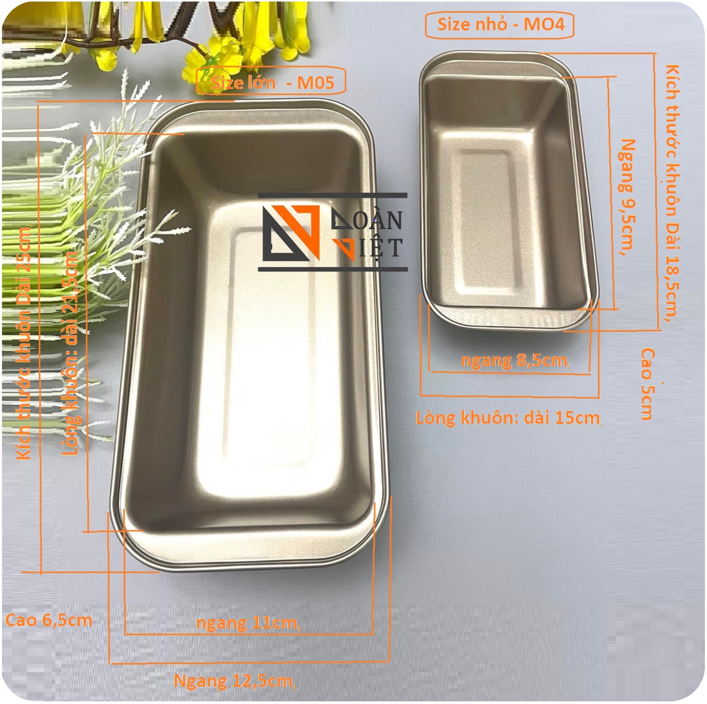 Khuôn Bánh Mì HOA CÚC CHỮ NHẬT THÉP CARBON Chống dính - Đúc nguyên Khối - Có Size lớn. Dụng Cụ Làm Bánh bông lan, bánh mì, bông lan, rau câu, chứa đựng thực phẩm