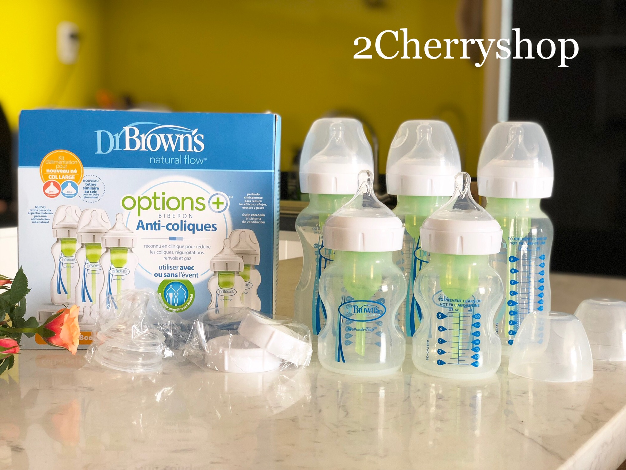 Bình sữa dr brown’s cổ rộng 150-270 ml option plus +
