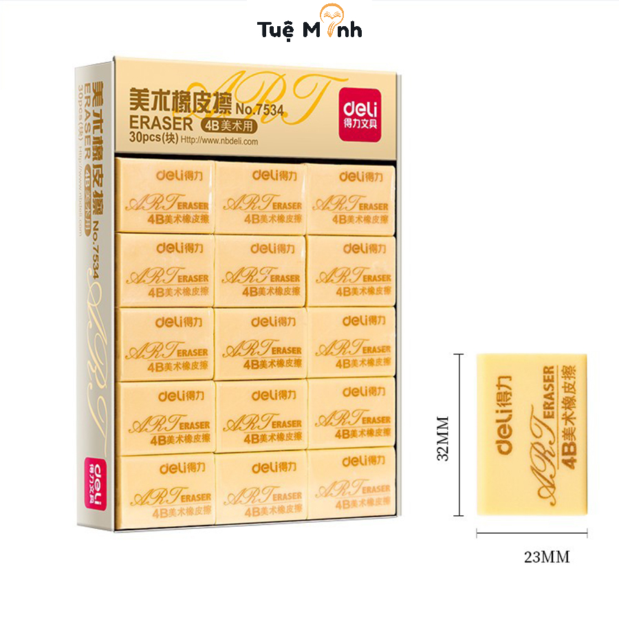 Gôm tẩy chì Deli 4B K25 màu đen/ vàng chất lượng cao
