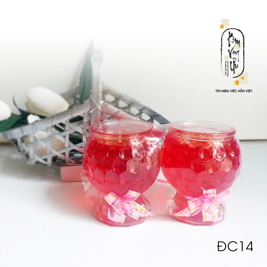 Đèn cầy ly cúng Ly Cá Tròn ĐC14 cao 10 cm (Giá một cặp)