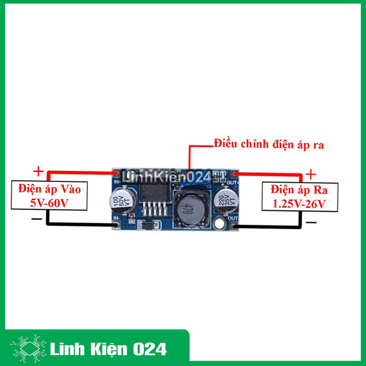 Module hạ áp buck DC-DC LM2596HVS điện vào 5-60V 3A