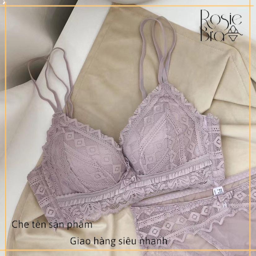 Áo lót ren mềm không gọng đệm dày 3cm nâng ngực thông hơi b434