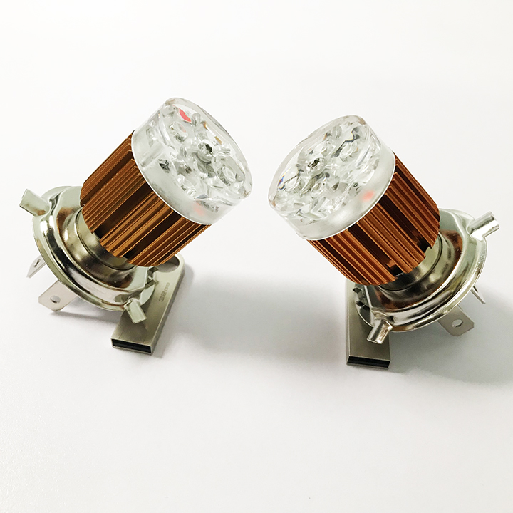 Đèn pha led chân H4 Cos mắt cú đổi màu