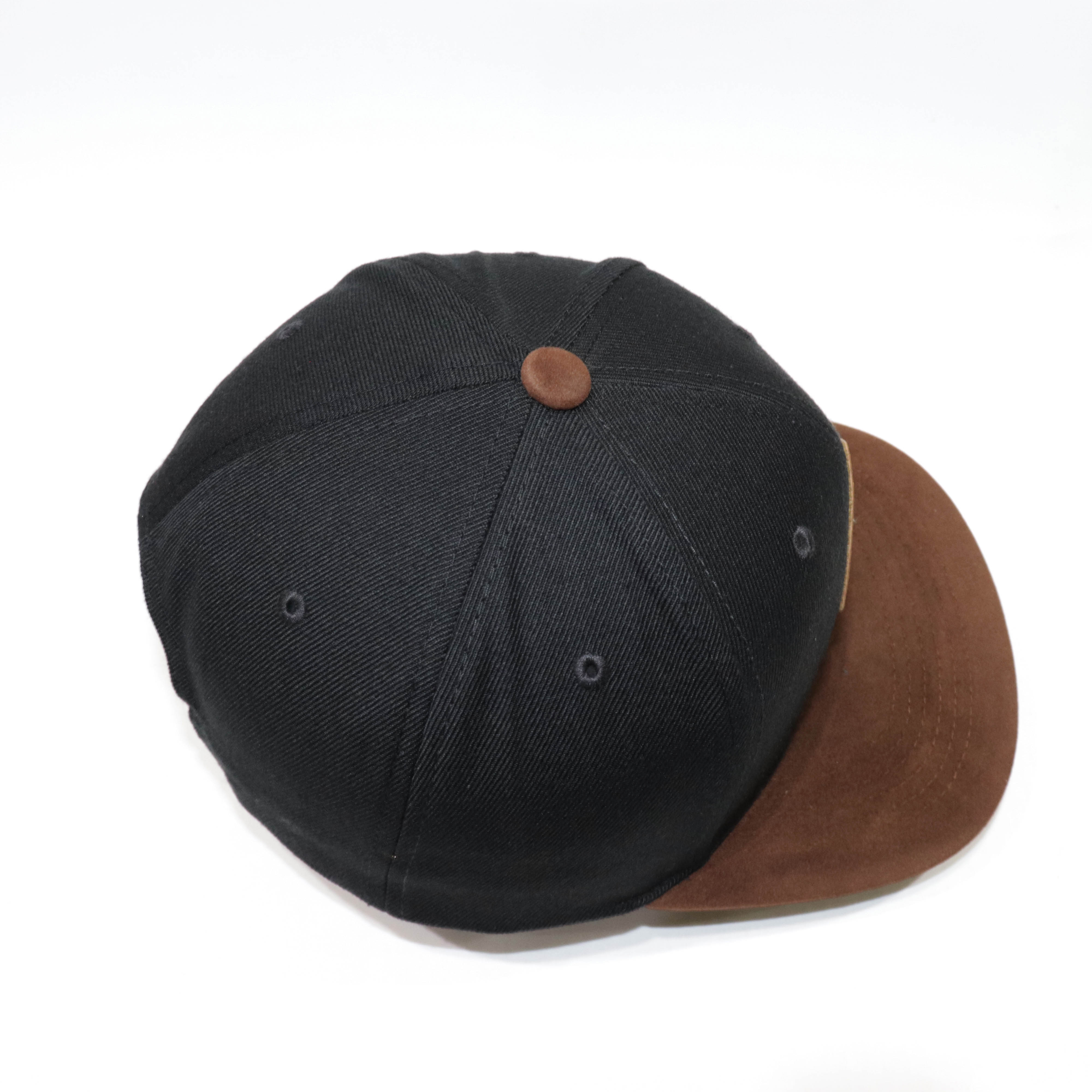Nón Snapback NHS Colum001 Đen kết da lộn nâu.