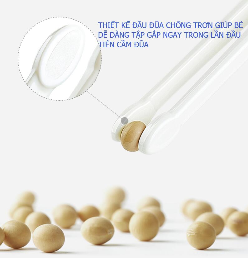 Đũa tập ăn cao cấp cho bé mới tập sử dụng đũa ( đầu tròn )