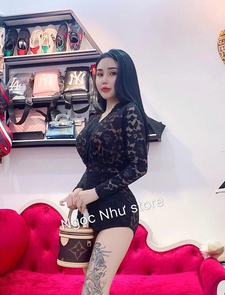 [HCM]Jumpsuit - Đồ bay ngắn cổ vest giả váy phối ren xinh xắn - TT1019