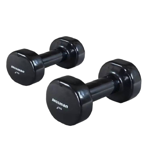 Tạ tay 4kg Brosman nhập khẩu (Tạ sắt 4kg màu đen)