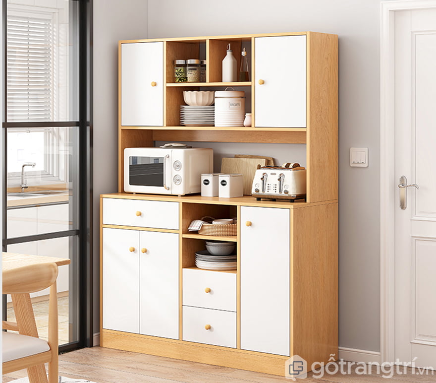 Tủ bếp bằng gỗ MDF chắc chắn kiểu dáng hiện đại,tủ đựng đồ tiện dụng