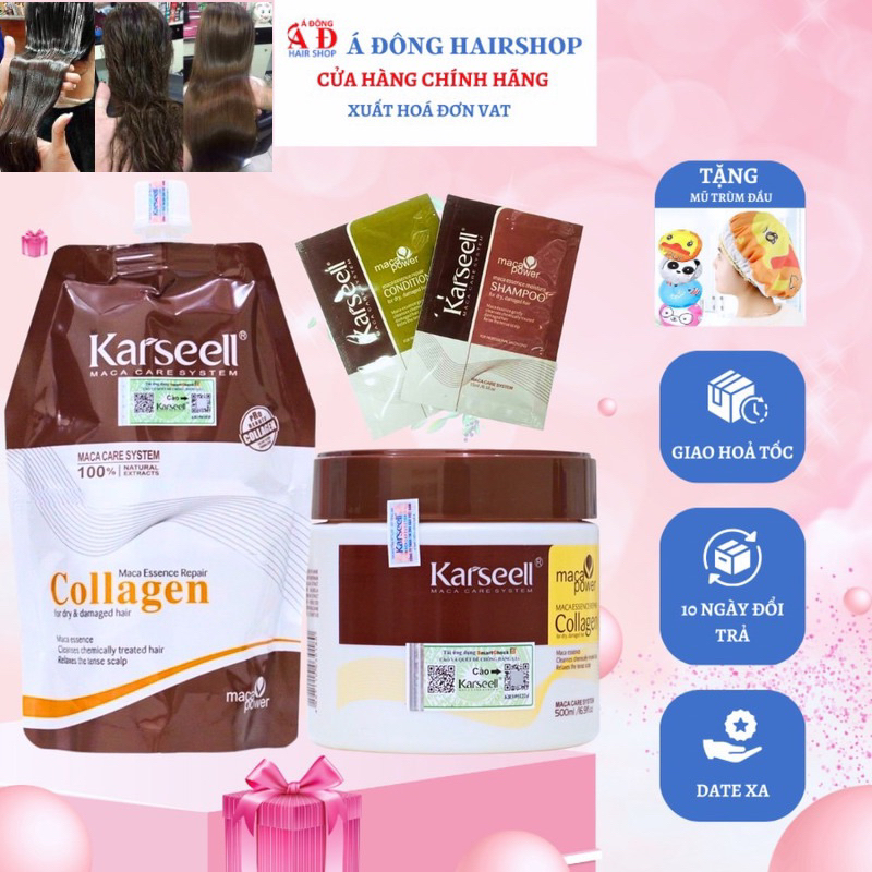 Kem ủ tóc Karseell Collagen Maca siêu mượt phục hồi tóc 500ml