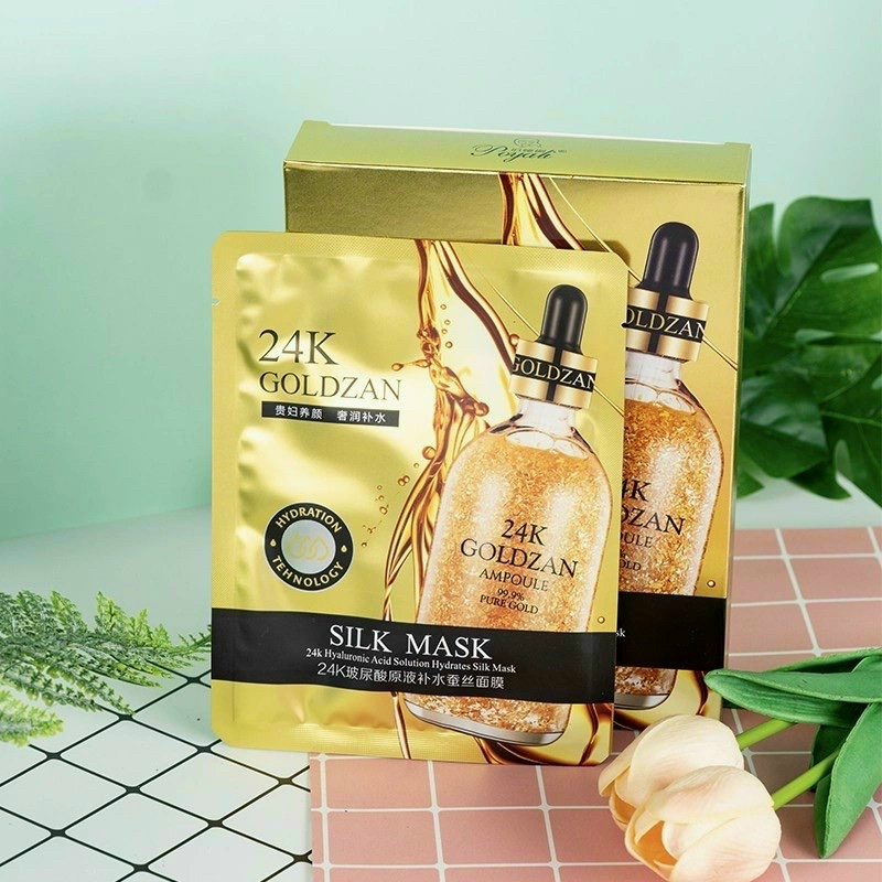 Hộp 10 mặt nạ lụa 24k Goldzan Silk Mask