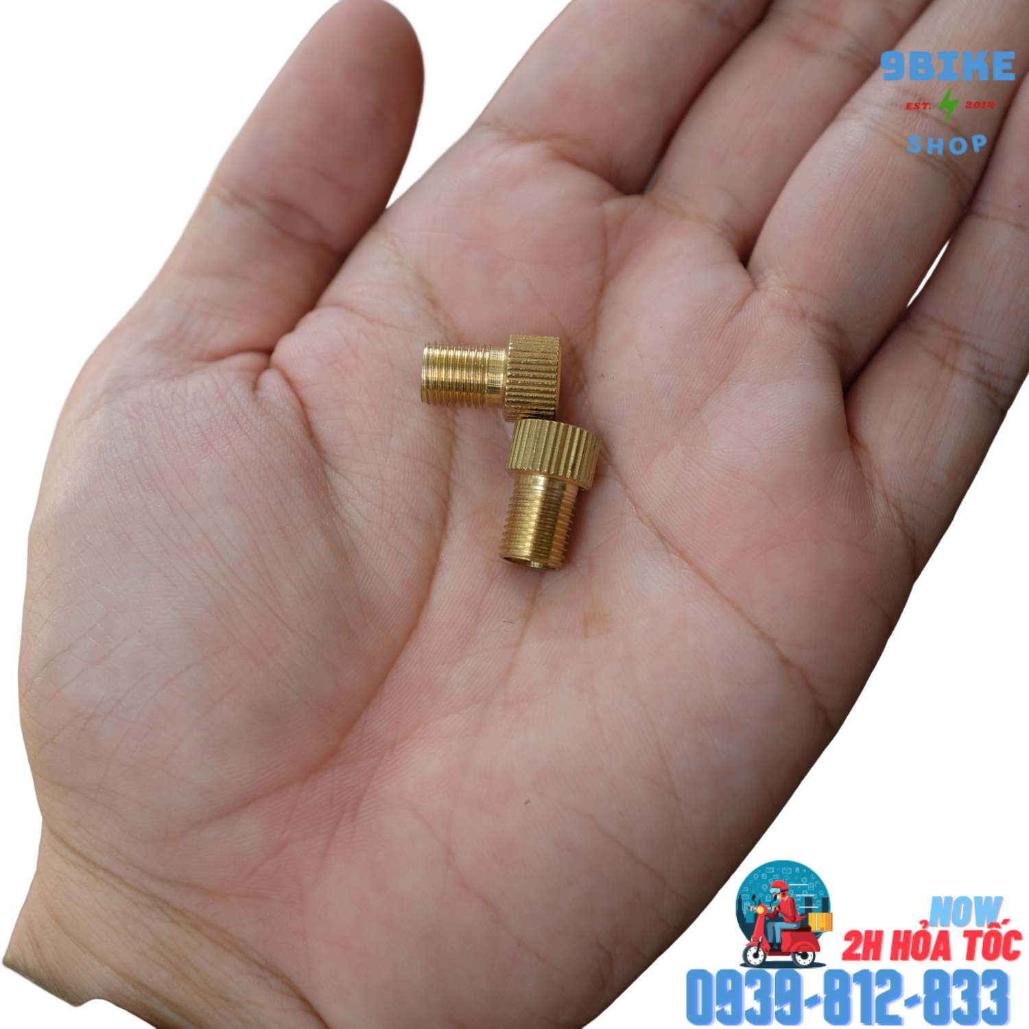 Đầu vòi bơm, đầu chuyển đổi van xe đạp sang van xe máy,van pháp sang van mĩ,bằng đồng - giá 1 cái