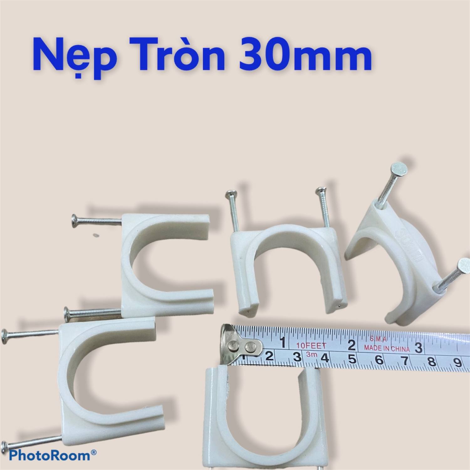 Nẹp tròn 30mm. nẹp dây điện 1 gói gồm 25 cái