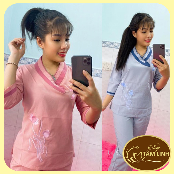 Đồ Lam Đi Chùa_Mẫu Tim Bầu