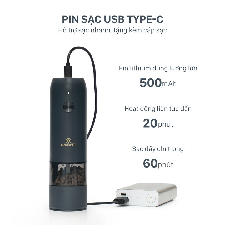 Máy Xay Tiêu Tự Động Bằng Điện Benchusch