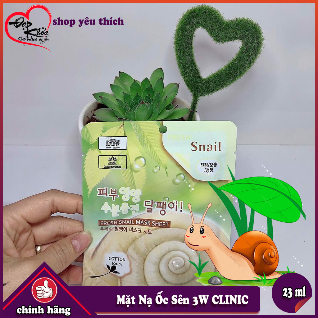 Mặt Nạ Ốc Sên 3W CLINIC Hàn Quốc ( Combo 10 Miếng )