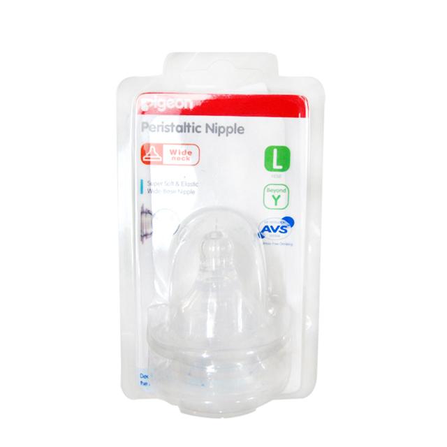 Combo 2 vỷ Ty bình sữa Pigeon Slicone cổ thường size L 2 cái/vỷ - num vu thay binh sua co thuong