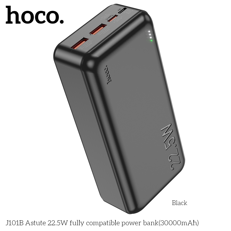 Hoco j101b 30000mah usb qc 3.0 22.5w, tytype pd 20w-max computer battery