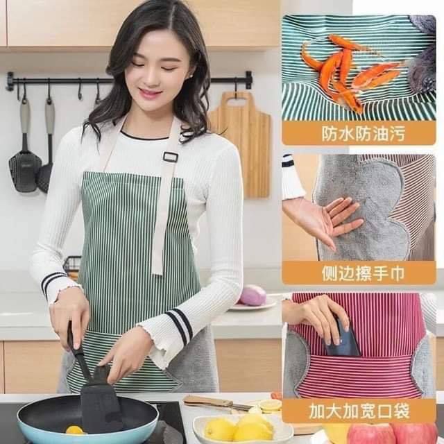 [HCM][ LOẠI TỐT ] TẠP DỀ  CÓ KHĂN LAU TAY - TẠP DỀ CHỐNG THẤM NƯỚC DẦU MỠ - PHONG CÁCH HÀN XẺNG DỄ THƯƠNG