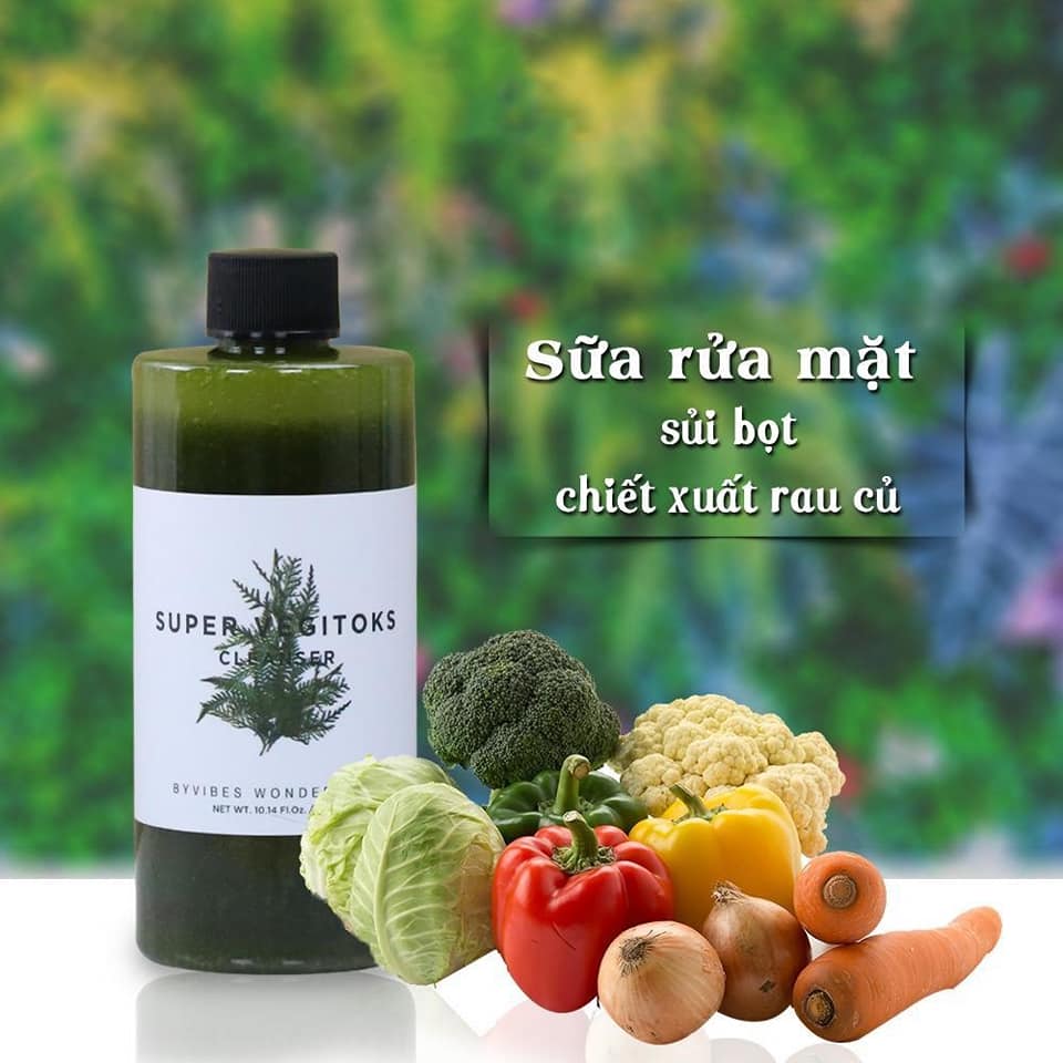 Sữa rửa mặt rau củ quả Super Vegitoks Cleanser [ chai to 300ml ]