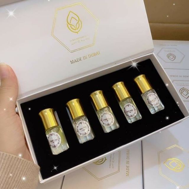 Set tinh dầu nước hoa Dubai 5 chai dạng lăn